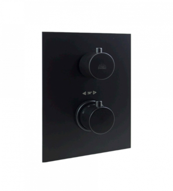 Paffoni Light bateria termostatyczna 3-drożna, czarny mat LIQ519NO