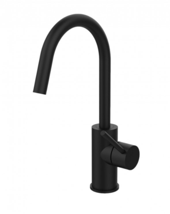 Paffoni Light bateria umywalkowa z obrotową wylewką, bez korka, czarny mat LIG078NO