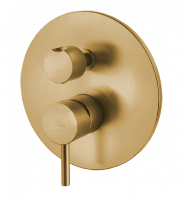 Paffoni Light bateria wannowo-natryskowa podtynkowa, złoty mat LIG018HGSP