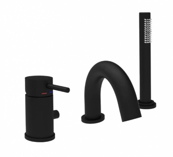 Paffoni Light Exclusive black bateria wannowa 3-otw. czarny mat LIG047N0