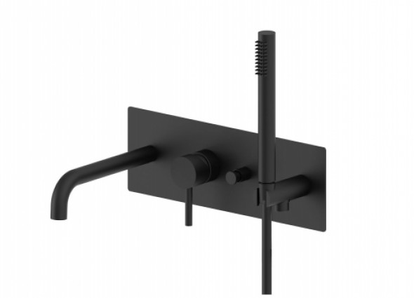 Paffoni Light Exclusive black bateria wannowa podtynkowa zespolona, czarny mat LIG001NO