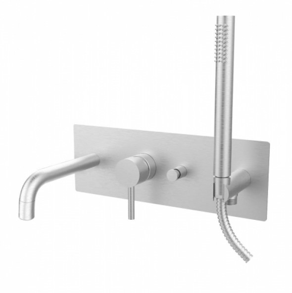 Paffoni Light Exclusive ST bateria wannowa podtynkowa zespolona, stal szczotkowana LIG001ST