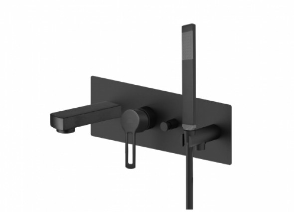 Paffoni Ringo black bateria wannowa podtynkowa zespolona, czarny mat RIN001NO