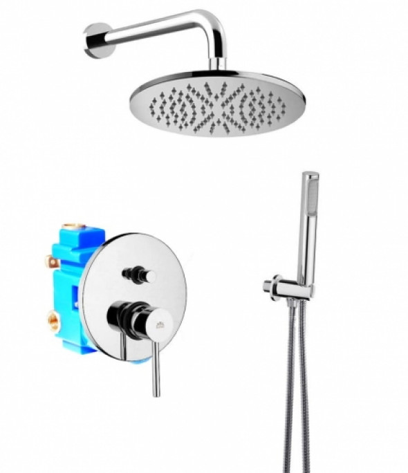 Paffoni Stick komplet natryskowy podtynkowy, deszczownica 225mm, ramię 400mm SK015ZSC3A