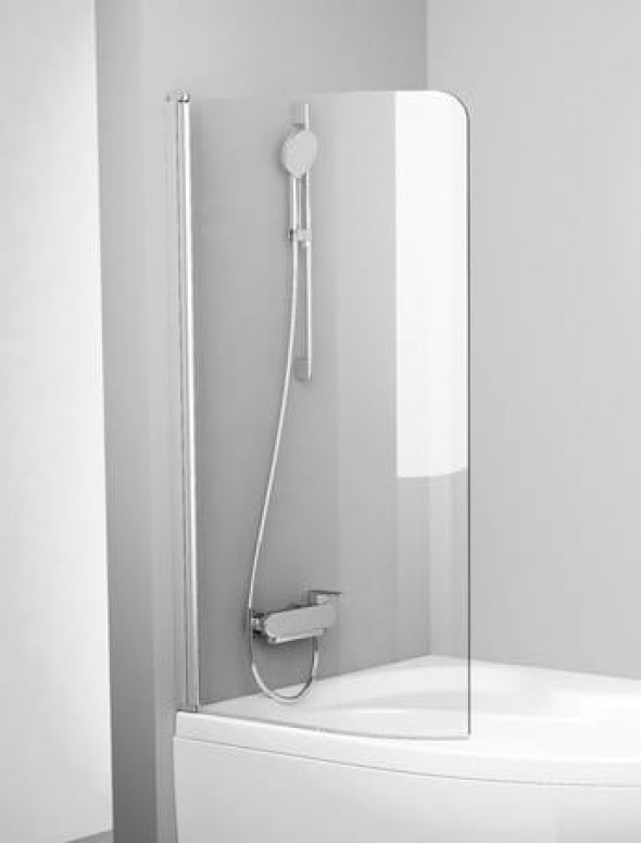 Ravak Chrome CVSK1 140/150cm parawan nawannowy lewy, profil satin, szkło bezbarwne 7QLM0U00Y1