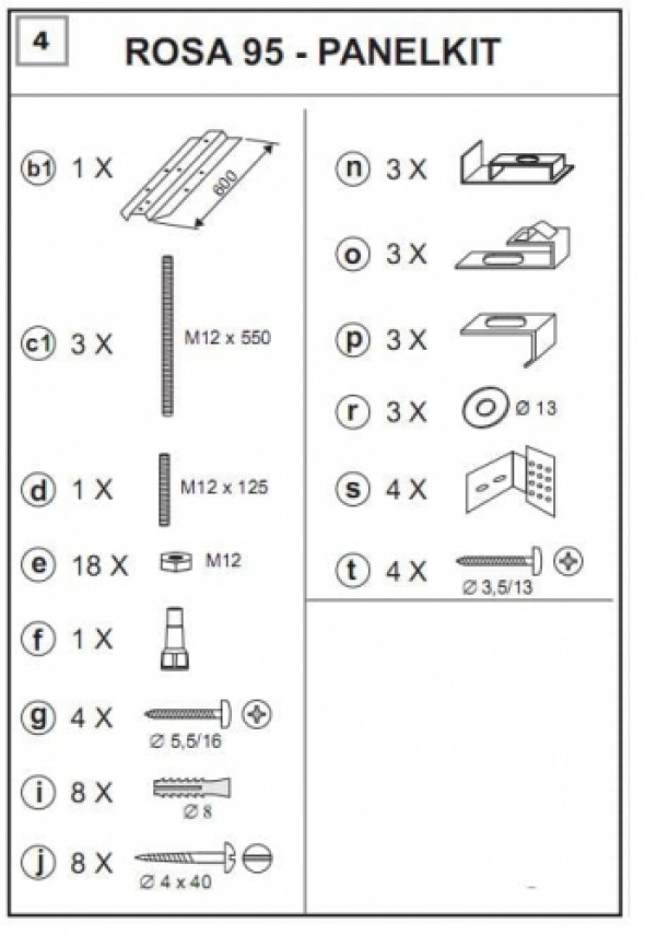 Ravak Rosa panelkit B23000100N