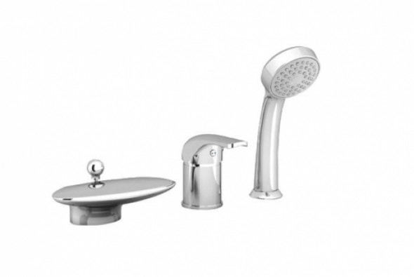 Ravak Rosa Wodospad bateria wannowa 3-otw. z wylewką kaskadową RS 025.00, X07P003