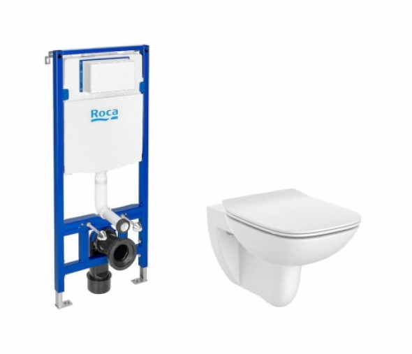 Roca Duplo One/Debba Square Rimless zestaw podtynkowy do WC A893104450