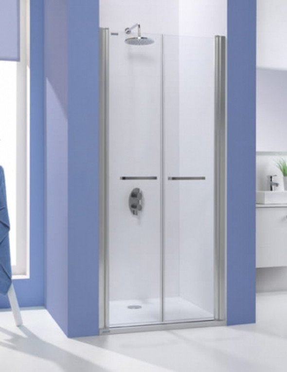 Sanplast Prestige III drzwi skrzydłowe 90 cm, srebrny połysk DD/PRIII-90 600-073-0930-38-401