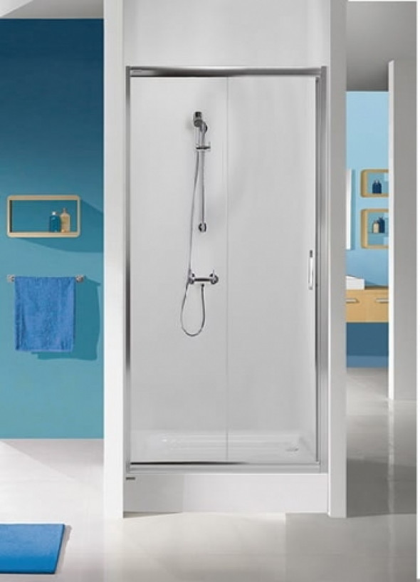 Sanplast TX5b drzwi przesuwne 90cm (87-90,4cm) D2/TX5b-90, szkło bezbarwne W0, profil srebrny mat 600-271-1100-39-401