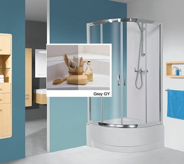 Sanplast TX5b kabina półokrągła 80x80cm z brodzikiem, profile srebrny połysk, szkło GY, kpl-KP4/TX5b-80/165 602-271-0352-38-501