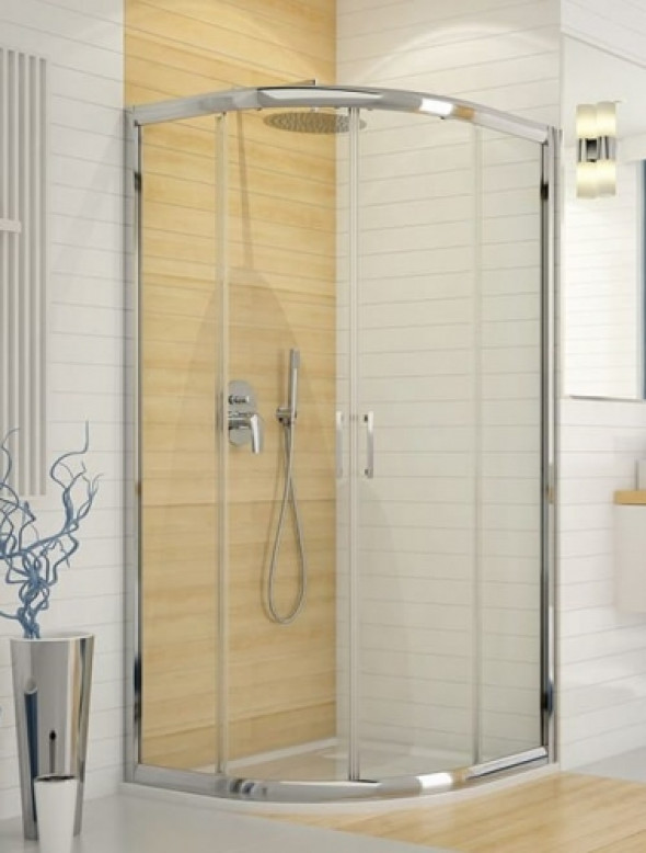 Sanplast TX5b kabina półokrągła drzwi suwane 90x90cm KP4/TX5b-90, szkło bezbarwne, profil srebrny połysk, 600-271-0262-38-401
