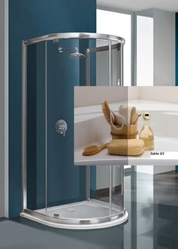 Sanplast TX5b kabina półokrągła przyścienna 100x100cm KPP2DJ/TX5b-100 GY sb 600-271-0451-38-501