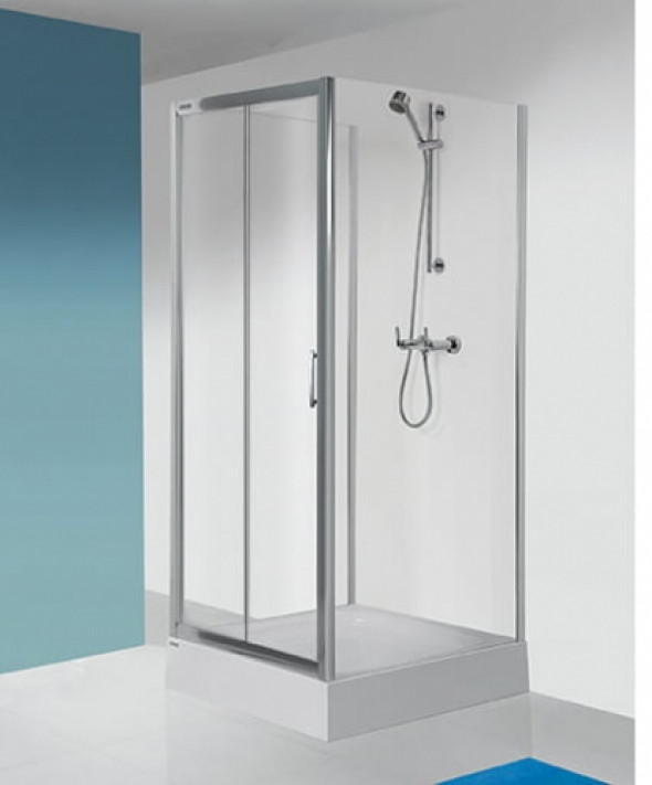 Sanplast TX5b kabina trójścienna prostokątna 80x110x80cm szkło bezbarwne W0, profile srebrne błyszczące 600-271-1130-2-1310-38-401