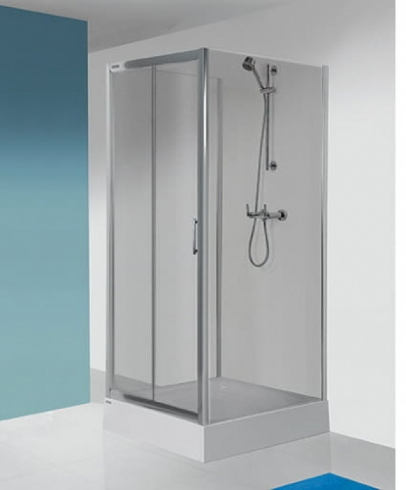 Sanplast TX5b kabina trójścienna prostokątna 90x120x90cm szkło Grey, profile srebrne błyszczące 600-271-1120-21320-38-501