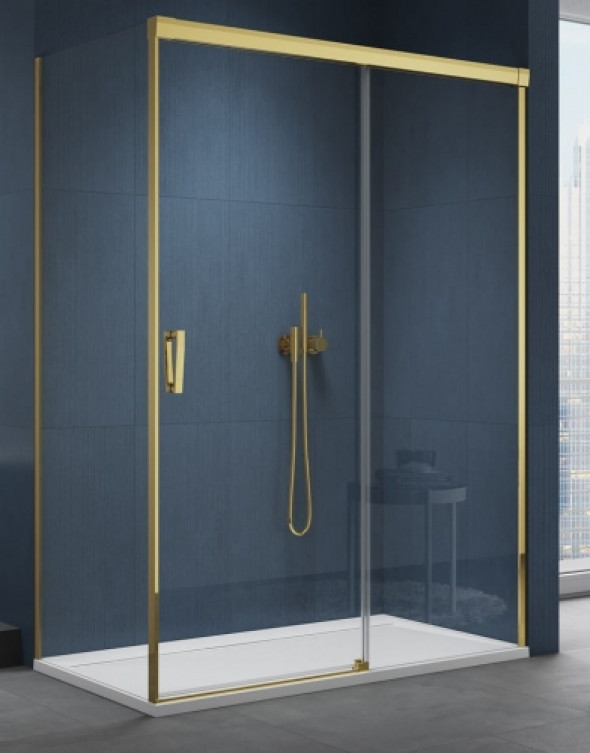 Sanswiss Cadura Gold Line kabina prostokątna 150x100cm, prawa, profil złoty, szkło bezbarwne CAS2D150CAST1001207