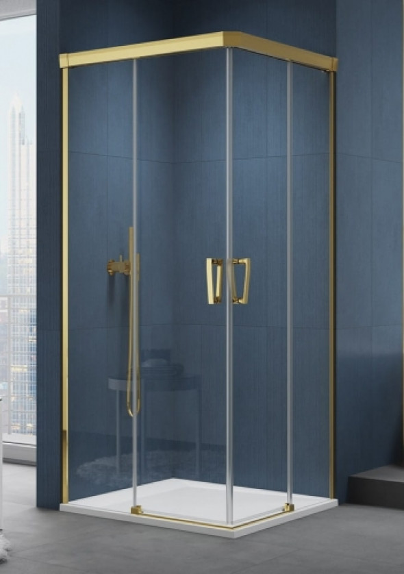 Sanswiss Cadura kabina kwadratowa 70x70cm, drzwi suwane, profile złote, szkło bezbarwne CAE2GD0701207