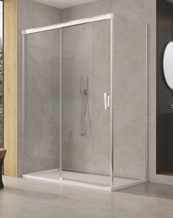 Sanswiss Cadura kabina prostokątna 100x80cm, lewa, profil srebny połysk, szkło bezbarwne CAS2G100CAST0805007