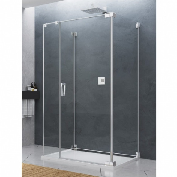 Sanswiss Cadura kabina trójścienna 80x100x80cm, prawa, profil srebrny połysk, szkło bezbarwne CA31CDSM100-CAT2SM80-CAT5SM80-RCA50-50.07