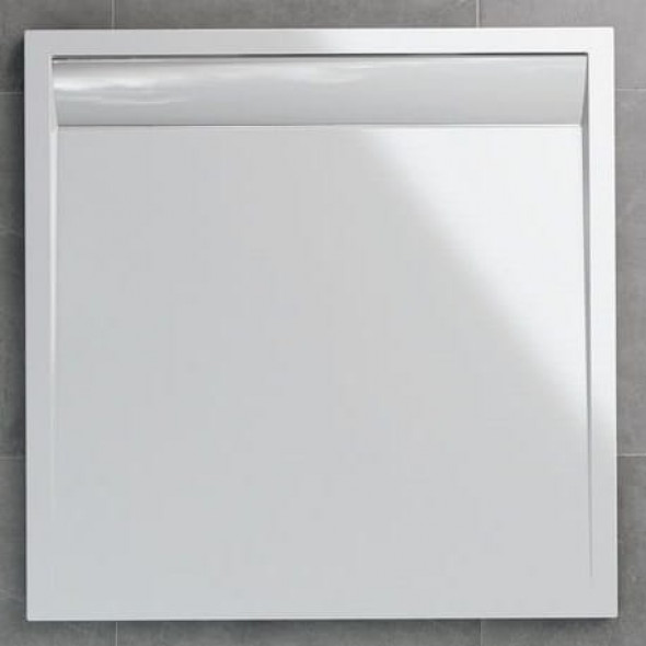 Sanswiss ILA brodzik kwadratowy 90x90cm, biały, odpływ srebrny połysk WIQ0905004