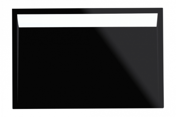 Sanswiss ILA brodzik prostokątny 80x90cm, czarny grafit, odpływ biały WIA8009004154