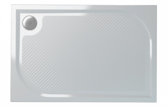 Sanswiss Marblemate brodzik konglomeratowy prostokątny 80x100cm, biały WMA8010004