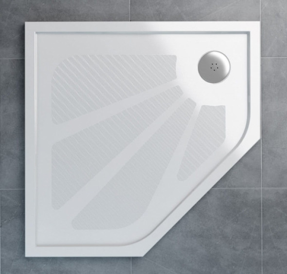 Sanswiss Marblemate brodzik pięciokątny 90x90cm, biały WM5636090004