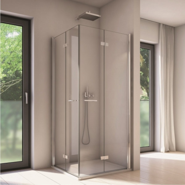 Sanswiss Solino kabina prostokątna 75x80cm, drzwi składane, profile srebrny połysk, szkło bezbarwne SOLF1G075D0805007