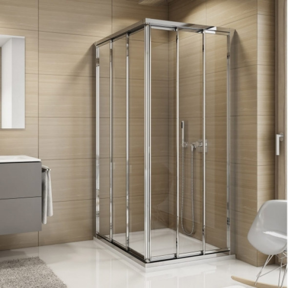 Sanswiss Top-Line kabina kwadratowa 80x80cm, profile srebrny połysk, szkło bezbarwne TOE3GD08005007