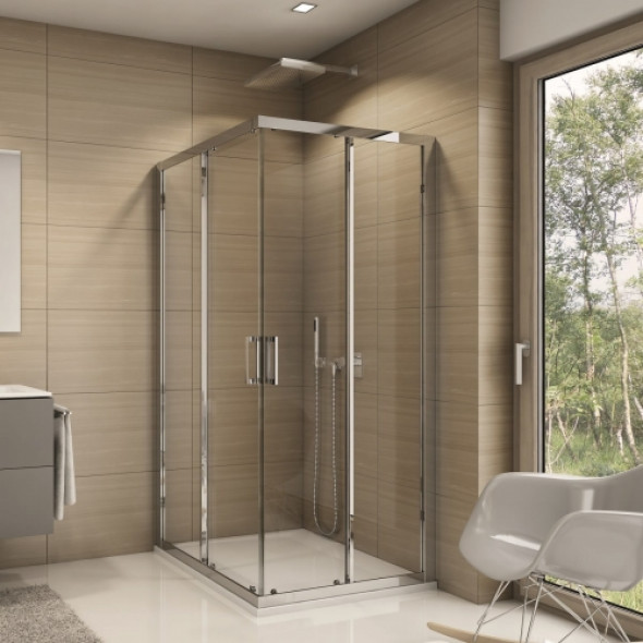 Sanswiss Top-Line kabina kwadratowa 80x80cm, profile srebrny połysk, szkło bezbarwne TOPAC08005007