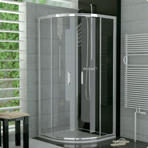 Sanswiss Top-Line kabina półokrągła 100x100cm, promień 500, profil srebrny połysk, szkło bezbarwne TOPR501005007