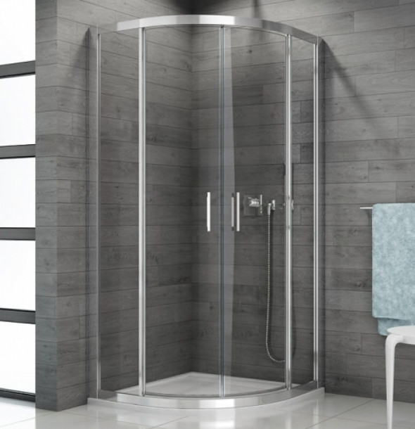 Sanswiss Top-Line kabina półokrągła 80x80cm, drzwi dwuskrzydłowe, promień 550, profil srebrny połysk, szkło bezbarwne TER550805007