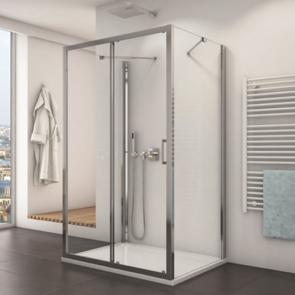 Sanswiss Top-Line kabina trójścienna 70x120x70cm, profil srebrny połysk, szkło bezbarwne TOPS212002TOPF07005007