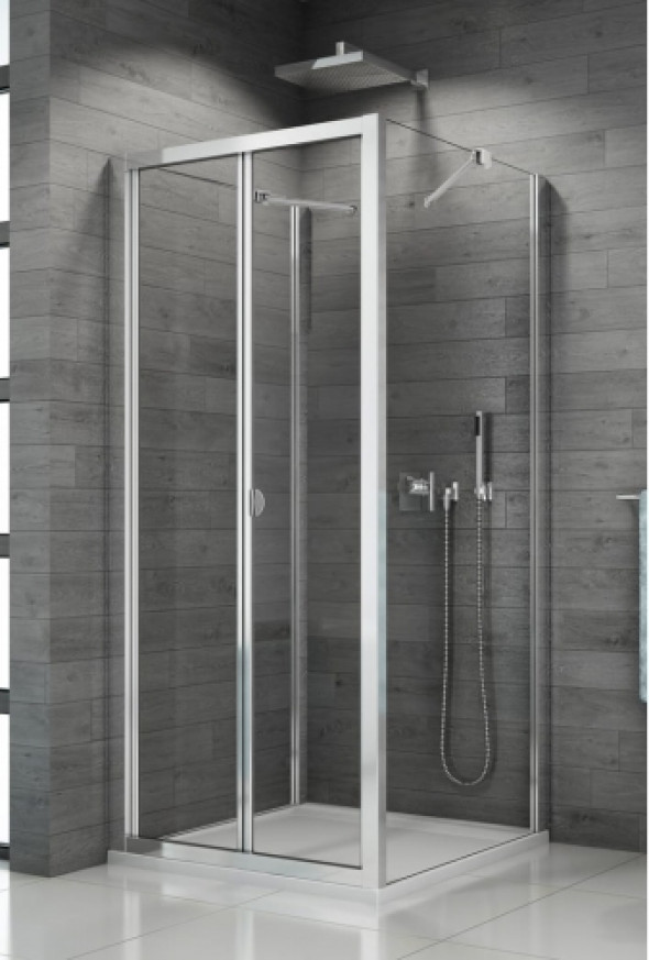Sanswiss Top-Line kabina trójścienna 90x90x90cm, profil srebrny połysk, szkło bezbarwne TOPK09002TOPF09005007