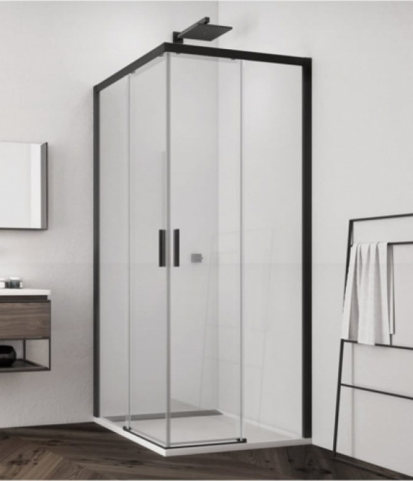 Sanswiss Top-Line S black kabina prostokątna 100x80cm, lewa, profile czarny mat, szkło bezbarwne TLS2G100TLSD0800607