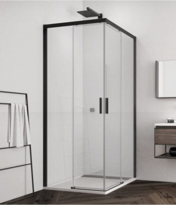 Sanswiss Top-Line S black kabina prostokątna 120x80cm, prawa, profile czarny mat, szkło bezbarwne TLS2D120TLSG0800607