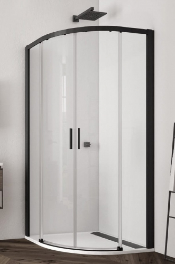 Sanswiss Top-Line S kabina półokrągła 90x90cm, promień 550, profil czarny mat, szkło bezbarwne TLSR550900607