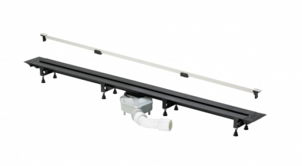 Viega Advantix Vario 721671 odpływ liniowy regulowany 30-120 cm model 4966.10 z rusztem stal biała SR4 711887 model 4965.33