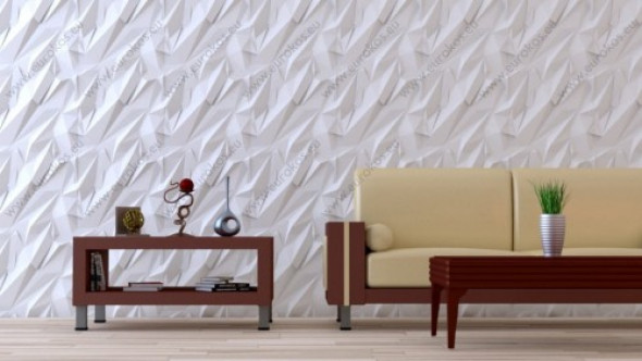 KRYSZTAŁ - Dekoracyjny Panel Ścienny 3D Z Gipsu Ceramicznego