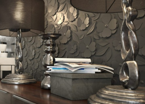 KWIATY WE WŁOSACH - Dekoracyjny Panel Ścienny 3D Z Gipsu Ceramicznego