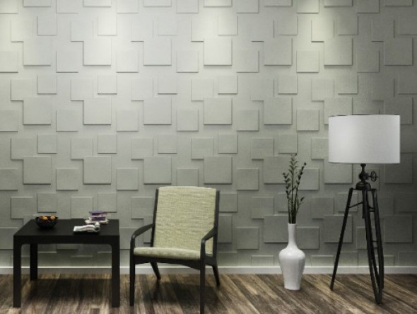 PI R KWADRAT - Dekoracyjny Panel Ścienny 3D Z Gipsu Ceramicznego