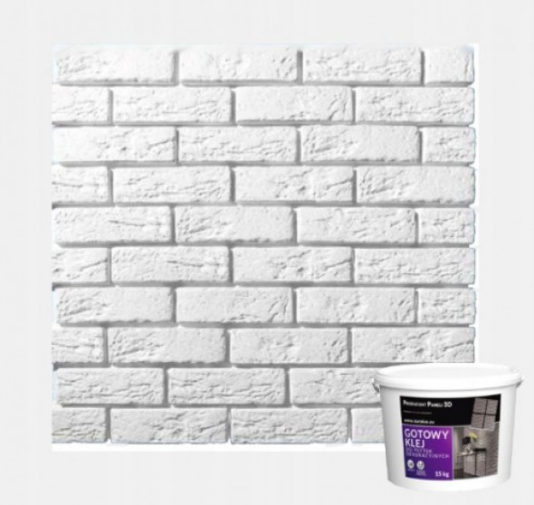 Płytka gipsowa STARA CEGŁA Z FUGĄ-biała-cena 1 m2