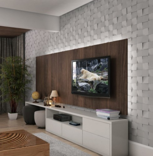 SQARES - Dekoracyjny Panel Ścienny 3D Z Gipsu Ceramicznego