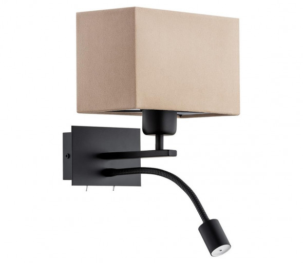 Argon 1043 - LED Kinkiet BILL 1xE27/15W/230V + LED/4,5W beżowy/czarny