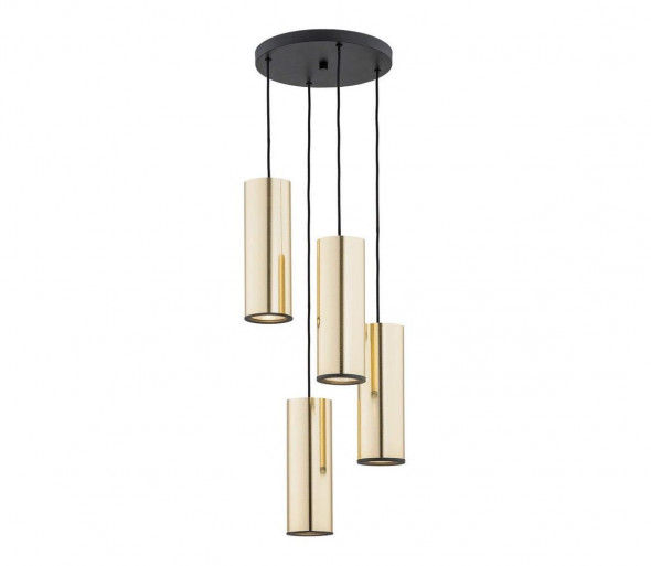 Argon 1693 - Żyrandol na lince LINEA 4xE27/15W/230V mosiądz/czarny