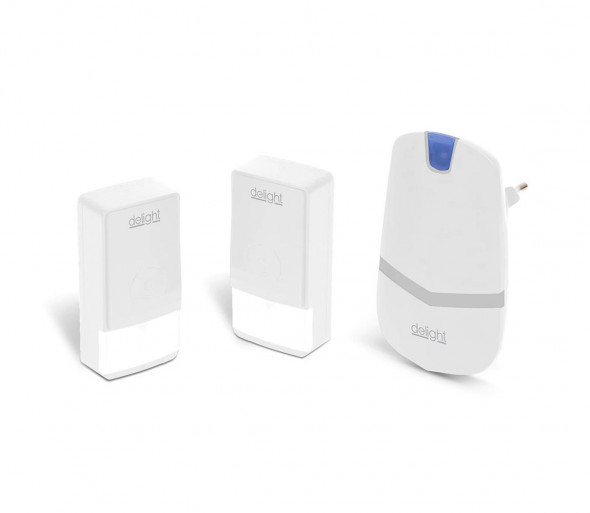 Bezprzewodowy dzwonek do drzwi 230V + 2x przycisk IP44 biały