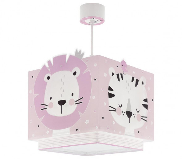 Dalber 63112S - Żyrandol dziecięcy JUNGLE 1xE27/60W/230V różowy