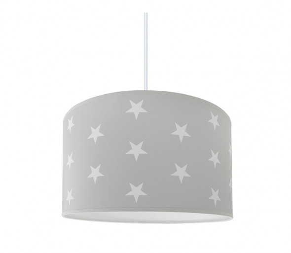 Dziecięca lampa wisząca STARS GREY 1xE27/60W/230V