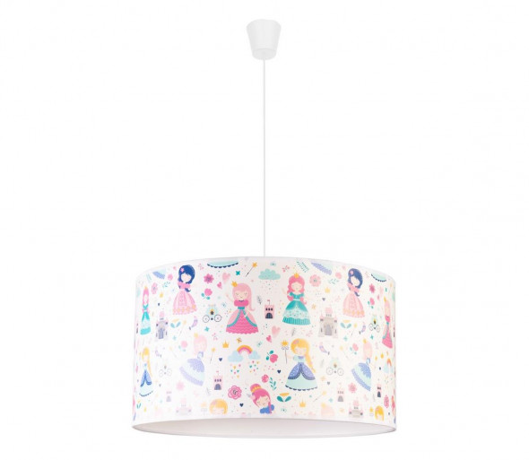 Dziecięcy żyrandol na lince PRINT M 1xE27/40W/230V księżniczki