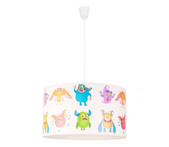 Dziecięcy żyrandol na lince PRINT M 1xE27/40W/230V trolle